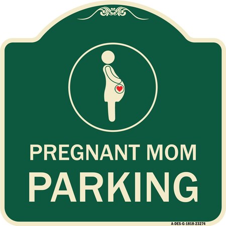 Signmission Pregnant Mom Parking With Graphic Heavy-Gauge Aluminum Architectural Sign, 18" x 18", G-1818-23274 A-DES-G-1818-23274